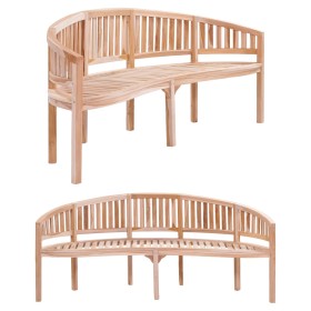 Solid teak wood banana bench 200 cm by vidaXL, garden benches - Ref: Foro24-310495, Price: 346,99 €, Discount: %