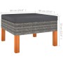 Footstool in synthetic rattan and solid eucalyptus wood by vidaXL, Modular outdoor sofas - Ref: Foro24-315752, Price: 38,59 €...