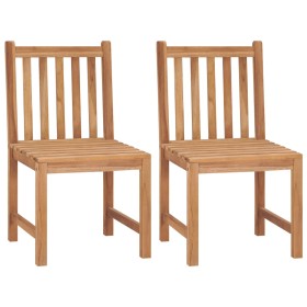 Garden chair 2 units solid teak wood by vidaXL, Garden chairs - Ref: Foro24-315611, Price: 196,99 €, Discount: %