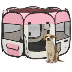 Faltbare Hundepark-Tragetasche, rosa, 90 x 90 x 58 cm von vidaXL, Hundehütten und Zäune - Ref: Foro24-171009, Preis: 41,10 €,...