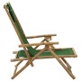 Silla de relax reclinable de bambú y tela verde de vidaXL, Sillas de jardín - Ref: Foro24-313027, Precio: 52,56 €, Descuento: %