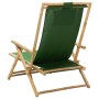 Silla de relax reclinable de bambú y tela verde de vidaXL, Sillas de jardín - Ref: Foro24-313027, Precio: 52,56 €, Descuento: %