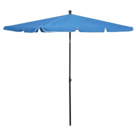 Garden umbrella with azure blue pole 210x140 cm by vidaXL, Umbrellas - Ref: Foro24-315550, Price: 44,99 €, Discount: %