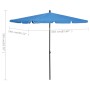 Garden umbrella with azure blue pole 210x140 cm by vidaXL, Umbrellas - Ref: Foro24-315550, Price: 44,15 €, Discount: %