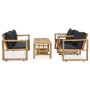 Bamboo 4-piece garden furniture set with cushions by vidaXL, Garden sets - Ref: Foro24-315601, Price: 388,99 €, Discount: %