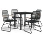 Garden dining set 5 pieces black PVC rattan by vidaXL, Garden sets - Ref: Foro24-3060274, Price: 304,67 €, Discount: %