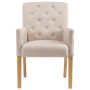 Dining chairs with armrests 4 units of beige fabric by vidaXL, dining chairs - Ref: Foro24-3058295, Price: 560,84 €, Discount: %