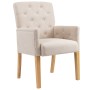 Dining chairs with armrests 4 units of beige fabric by vidaXL, dining chairs - Ref: Foro24-3058295, Price: 560,84 €, Discount: %