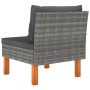 Zentrales Sofa aus synthetischem Rattan und massivem Eukalyptusholz von vidaXL, Modulare Sofas für den Außenbereich - Ref: Fo...