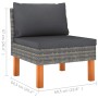 Zentrales Sofa aus synthetischem Rattan und massivem Eukalyptusholz von vidaXL, Modulare Sofas für den Außenbereich - Ref: Fo...