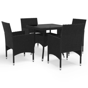 5-piece garden furniture set made of synthetic rattan and black glass by vidaXL, Garden sets - Ref: Foro24-3058318, Price: 34...