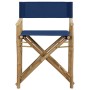 Folding director's chairs, 2 pieces, bamboo and blue fabric by vidaXL, Garden chairs - Ref: Foro24-313030, Price: 65,57 €, Di...