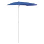 Semicircular garden umbrella with pole 300x150 cm azure blue by vidaXL, Umbrellas - Ref: Foro24-315566, Price: 28,48 €, Disco...