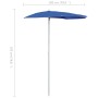 Semicircular garden umbrella with pole 300x150 cm azure blue by vidaXL, Umbrellas - Ref: Foro24-315566, Price: 28,48 €, Disco...