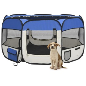 Foldable dog playpen and transport bag blue 125x125x61cm by vidaXL, Dog kennels and fences - Ref: Foro24-171015, Price: 51,41...