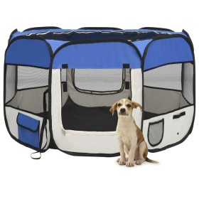 Foldable dog playpen and transport bag blue 110x110x58cm by vidaXL, Dog kennels and fences - Ref: Foro24-171014, Price: 49,99...