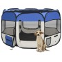 Parque de perros plegable y bolsa transporte azul 110x110x58cm de vidaXL, Casetas y cercados para perros - Ref: Foro24-171014...