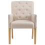 Dining chairs with armrests 2 units of beige fabric by vidaXL, dining chairs - Ref: Foro24-3058291, Price: 310,66 €, Discount: %