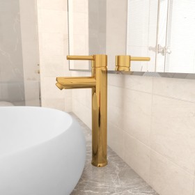 Grifo mezclador de cuarto de baño dorado 12x30 cm de vidaXL, Grifos - Ref: Foro24-149089, Precio: 46,68 €, Descuento: %