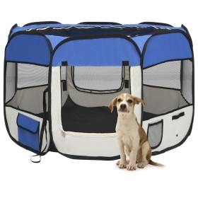 Folding dog park and blue carrying bag 90x90x58cm by vidaXL, Dog kennels and fences - Ref: Foro24-171013, Price: 41,76 €, Dis...