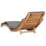 Folding sun lounger with dark green cushion solid teak wood by vidaXL, Loungers - Ref: Foro24-310668, Price: 211,93 €, Discou...