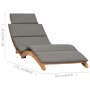 Folding sun lounger with dark green cushion solid teak wood by vidaXL, Loungers - Ref: Foro24-310668, Price: 211,93 €, Discou...