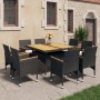 Garten-Essset 9-teilig aus PE-Rattan und schwarzem Akazienholz von vidaXL, Gartensets - Ref: Foro24-3058346, Preis: 564,71 €,...