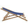 Bamboo and Navy Canvas Beach Chair by vidaXL, Garden chairs - Ref: Foro24-313019, Price: 55,67 €, Discount: %