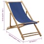 Bamboo and Navy Canvas Beach Chair by vidaXL, Garden chairs - Ref: Foro24-313019, Price: 55,67 €, Discount: %