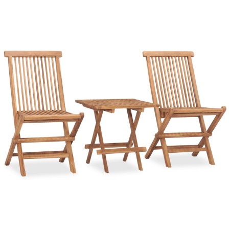 Klappbare Garten-Essgruppe, 3-teilig, aus massivem Teakholz von vidaXL, Gartensets - Ref: Foro24-315455, Preis: 149,85 €, Rab...