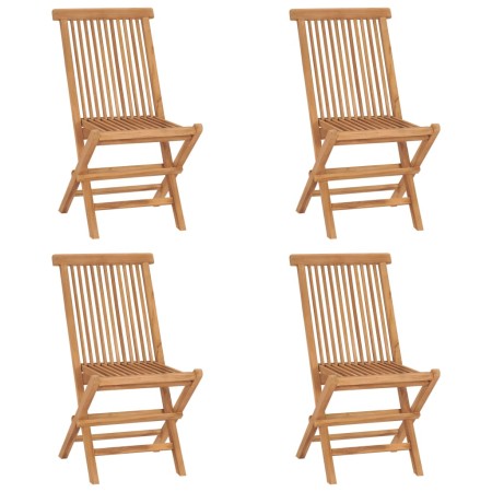 Folding garden chairs 4 units solid teak wood by vidaXL, Garden chairs - Ref: Foro24-315442, Price: 232,44 €, Discount: %