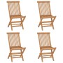 Folding garden chairs 4 units solid teak wood by vidaXL, Garden chairs - Ref: Foro24-315442, Price: 232,44 €, Discount: %