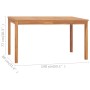 Mesa de comedor de jardín madera maciza de teca 140x80x77 cm de vidaXL, Mesas de jardín - Ref: Foro24-315619, Precio: 230,99 ...