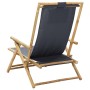 Silla de relax reclinable de bambú y tela gris oscuro de vidaXL, Sillas de jardín - Ref: Foro24-313024, Precio: 69,62 €, Desc...