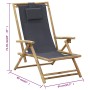 Relaxsessel aus Bambus und dunkelgrauem Stoff von vidaXL, Gartenstühle - Ref: Foro24-313024, Preis: 69,62 €, Rabatt: %