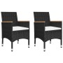 Garden table and chairs 3-piece set, synthetic rattan, acacia wood, black. by vidaXL, Garden sets - Ref: Foro24-3058366, Pric...