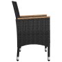 Garden table and chairs 3-piece set, synthetic rattan, acacia wood, black. by vidaXL, Garden sets - Ref: Foro24-3058366, Pric...