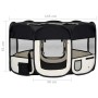 Foldable dog playpen and transport bag black 145x145x61cm by vidaXL, Dog kennels and fences - Ref: Foro24-171008, Price: 57,2...