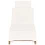 Folding sun lounger with cream white cushion solid teak wood by vidaXL, Loungers - Ref: Foro24-310667, Price: 198,75 €, Disco...