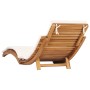 Folding sun lounger with cream white cushion solid teak wood by vidaXL, Loungers - Ref: Foro24-310667, Price: 198,75 €, Disco...