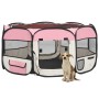 Parque de perros plegable y bolsa transporte rosa 145x145x61cm de vidaXL, Casetas y cercados para perros - Ref: Foro24-171012...