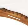 Tumbona plegable con cojín blanco crema madera maciza de teca de vidaXL, Tumbonas - Ref: Foro24-310667, Precio: 198,75 €, Des...