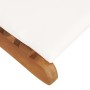 Tumbona plegable con cojín blanco crema madera maciza de teca de vidaXL, Tumbonas - Ref: Foro24-310667, Precio: 198,75 €, Des...