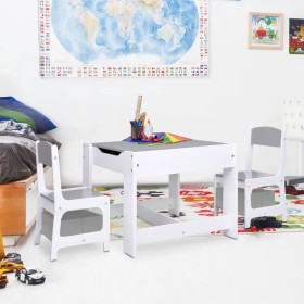 Kindertisch mit 2 weißen MDF-Stühlen von vidaXL, Möbelsets für Babys und Kleinkinder - Ref: Foro24-80283, Preis: 107,99 €, Ra...