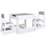 Mesa infantil con 2 sillas MDF blanco de vidaXL, muebles para bebés y niños pequeños - Ref: Foro24-80283, Precio: 107,99 €, D...