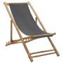 Silla de playa de bambú y lona gris oscuro de vidaXL, Sillas de jardín - Ref: Foro24-313018, Precio: 56,28 €, Descuento: %