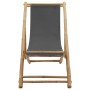 Silla de playa de bambú y lona gris oscuro de vidaXL, Sillas de jardín - Ref: Foro24-313018, Precio: 60,99 €, Descuento: %