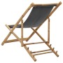 Silla de playa de bambú y lona gris oscuro de vidaXL, Sillas de jardín - Ref: Foro24-313018, Precio: 60,99 €, Descuento: %