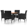 5-Piece Black Synthetic Rattan Garden Dining Set by vidaXL, Garden sets - Ref: Foro24-3058492, Price: 314,42 €, Discount: %