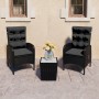 Garden table and chairs 3 pieces synthetic rattan and black glass by vidaXL, Garden sets - Ref: Foro24-3058536, Price: 363,10...